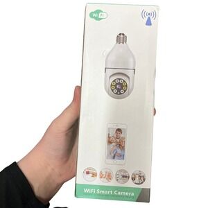 WiFi Smart Camera Light Bulb FHD 1080p PTZ 2-Way Audio Security Monitor White